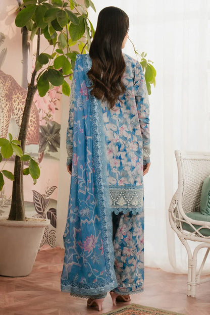 Pure Lawn Sky Blue Embroidered Dress - LL239