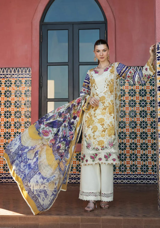Pure Lawn Digital Embroidered Dress - LL256