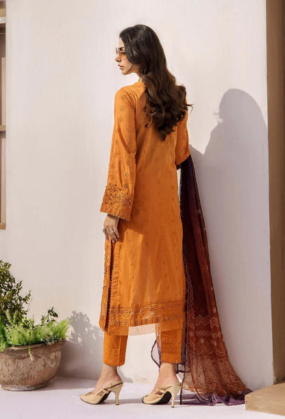 Pure Lawn Rust Embroidered Dress - LL245