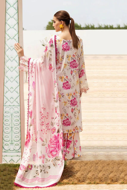 Pure Lawn White Multi Embroidered Dress - LL236