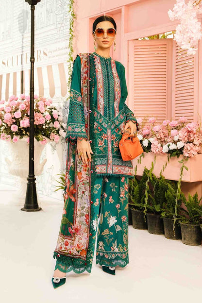 Pure Lawn Green Embroidered Dress : LL284