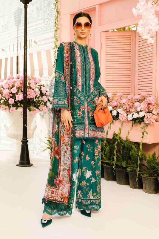 Pure Lawn Green Embroidered Dress : LL284