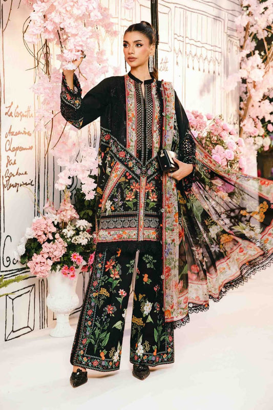 Pure Lawn Black Embroidered Dress : LL283