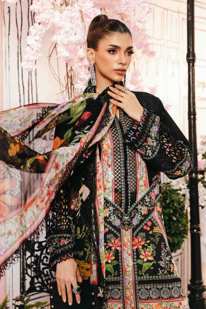 Pure Lawn Black Embroidered Dress : LL283