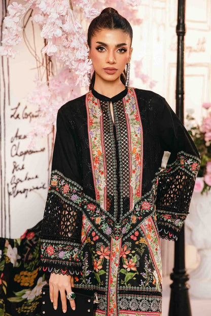 Pure Lawn Black Embroidered Dress : LL283