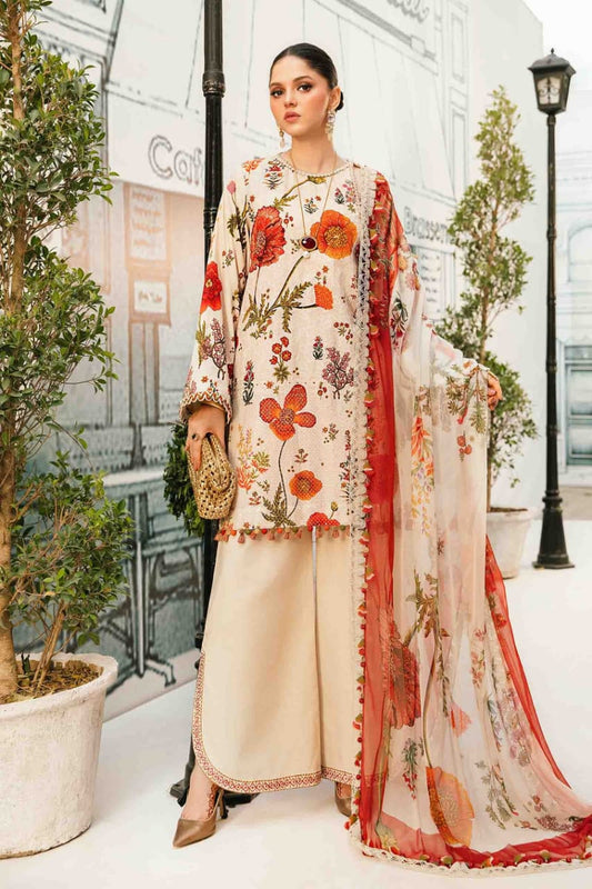 Pure Lawn Beige Embroidered Dress : LL285
