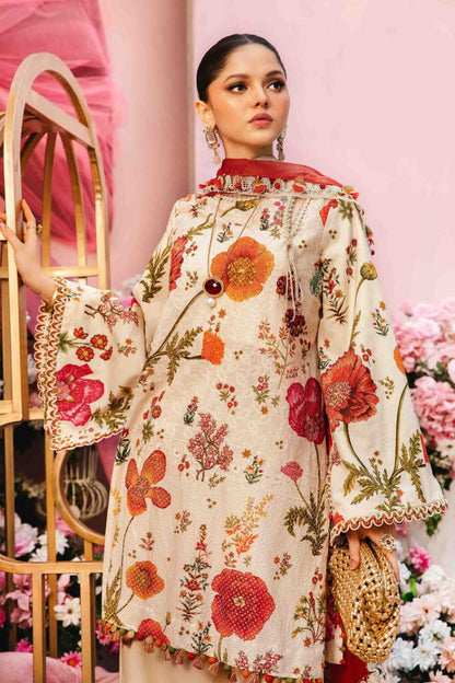 Pure Lawn Beige Embroidered Dress : LL285