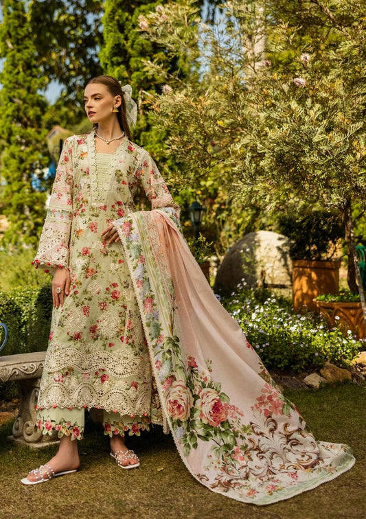 Pure Lawn Pista Green Embroidered Dress : LL288