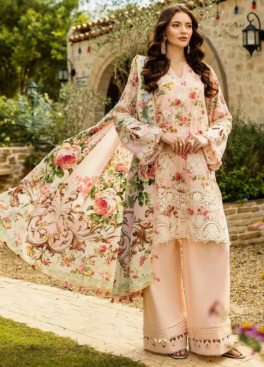 Pure Lawn Peach Embroidered Dress : LL287