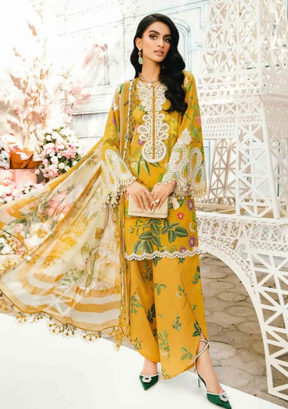 Pure Lawn Mustard Lawn Embroidered Dress - LL305
