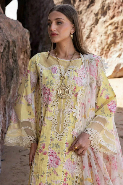Pure Lawn Yellow Lawn Embroidered Dress - LL306
