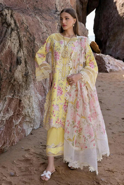 Pure Lawn Yellow Lawn Embroidered Dress - LL306
