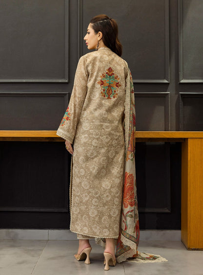 Pure Lawn Skin Embroidered Dress - LL329