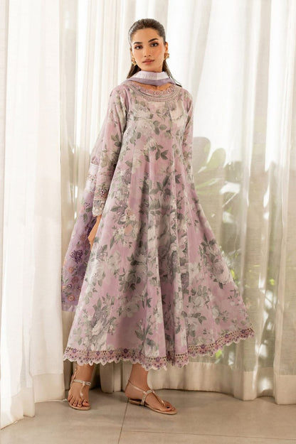 Pure Lawn Light Pink Embroidered Dress - LL331