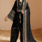 Pure Velvet Black Embroidered Dress - VC025