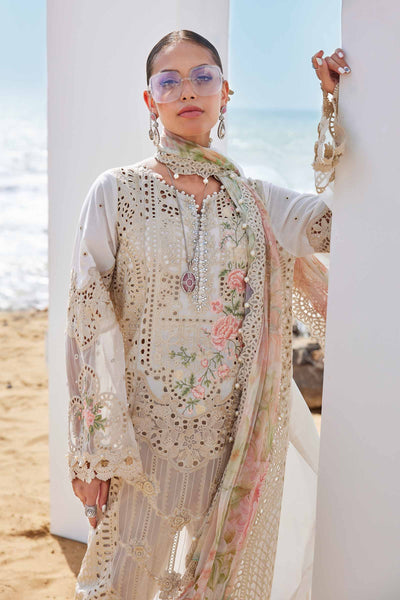 Pure Lawn Off White Chickenkari Dress - LL381