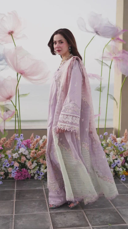 Pure Lawn Lilac Chickenkari Dress : WW279