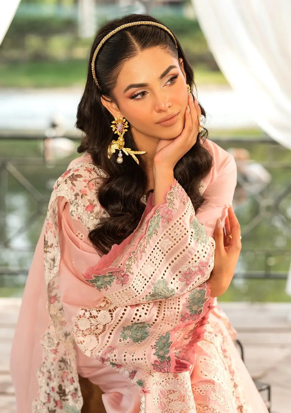 Pure Lawn Pink Chickenkari Eid Outift - LL367