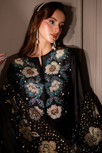 Pure Lawn Black Embroidered Dress : LL281