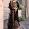 Pure Velvet Black Embroidered Dress - VC012
