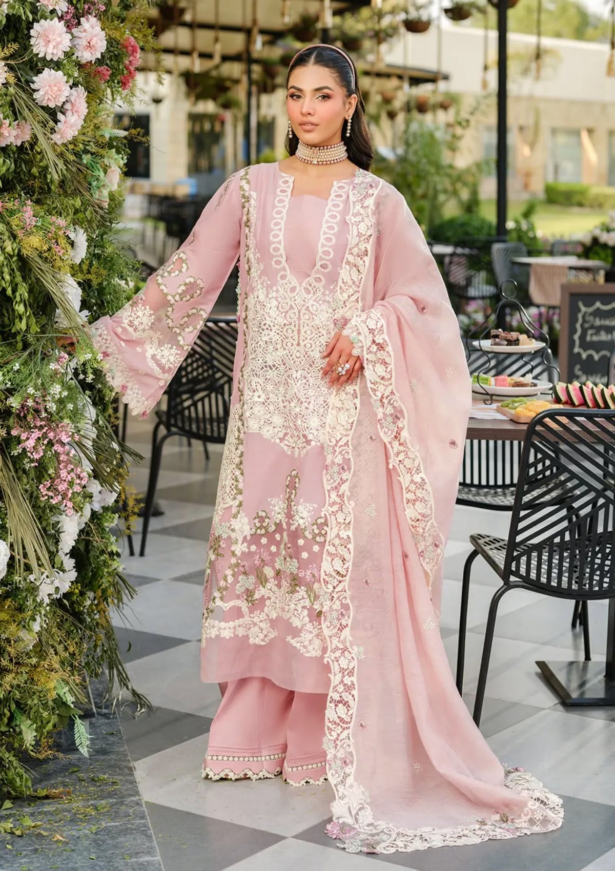 Pure Lawn Pink Chickenkari Eid Outift - LL369