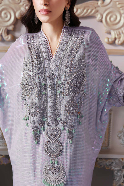 Pure Chiffon Lilac Adda Work Kaftan Style Wedding Dress - WW428