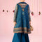 Pure Chiffon Embroidered Teal Kids Outfit - RS005