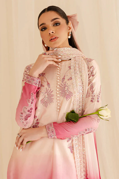 Pure Raw Silk White Embroidered Dress - WW319
