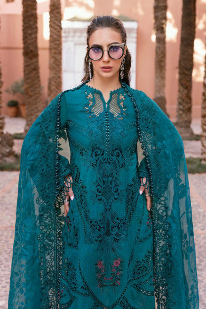 Pure Lawn Teal Green Chickenkari Dress : LL297