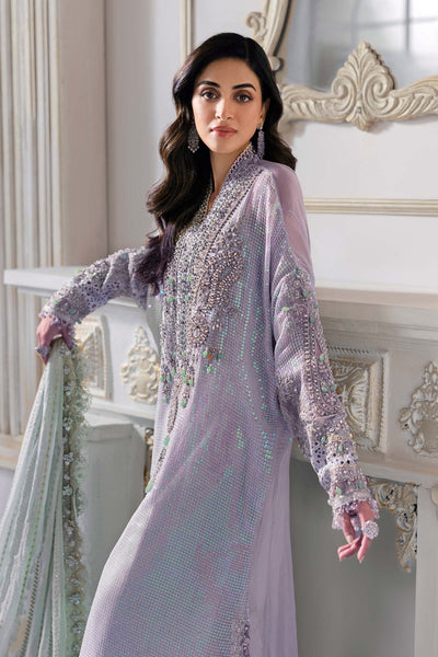 Pure Chiffon Lilac Adda Work Kaftan Style Wedding Dress - WW428