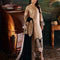 Pure Mysoori Embroidered Dress with Black Velvet Shawl - VC024