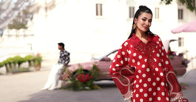 Pure Luxury Red Silk Embroidered Eid Outfit - LL454