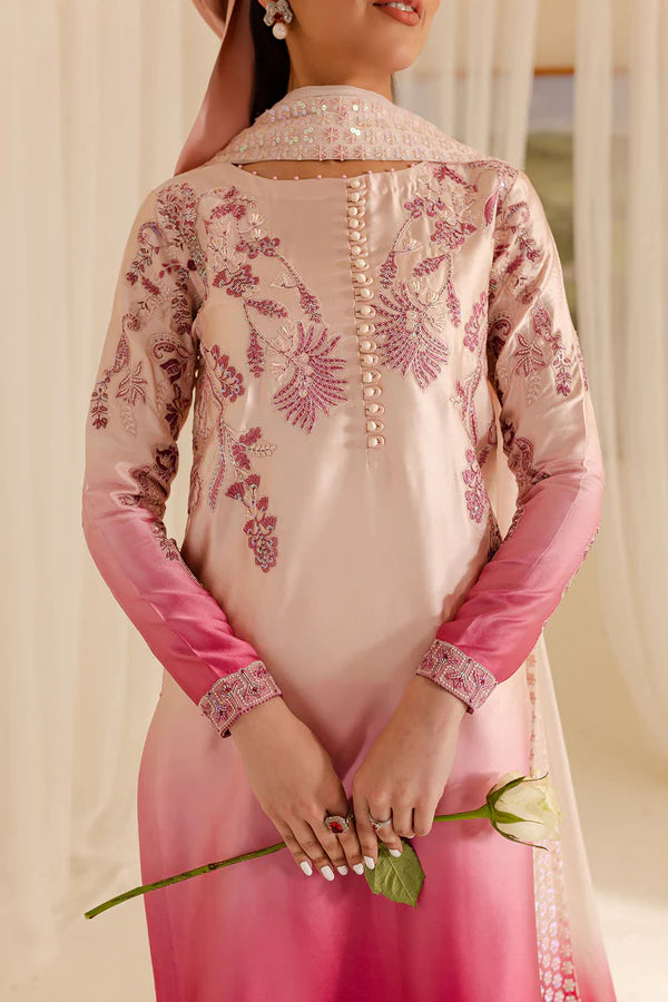 Pure Raw Silk White Embroidered Dress - WW319