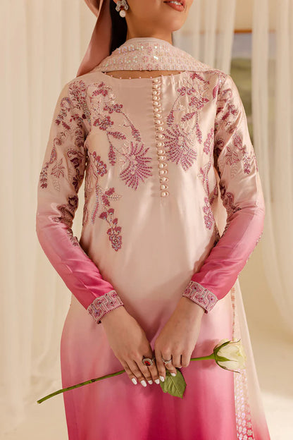 Pure Raw Silk White Embroidered Dress - WW319