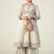 Pure Chiffon Embroidered Pearl White Kids Outfit - RS003