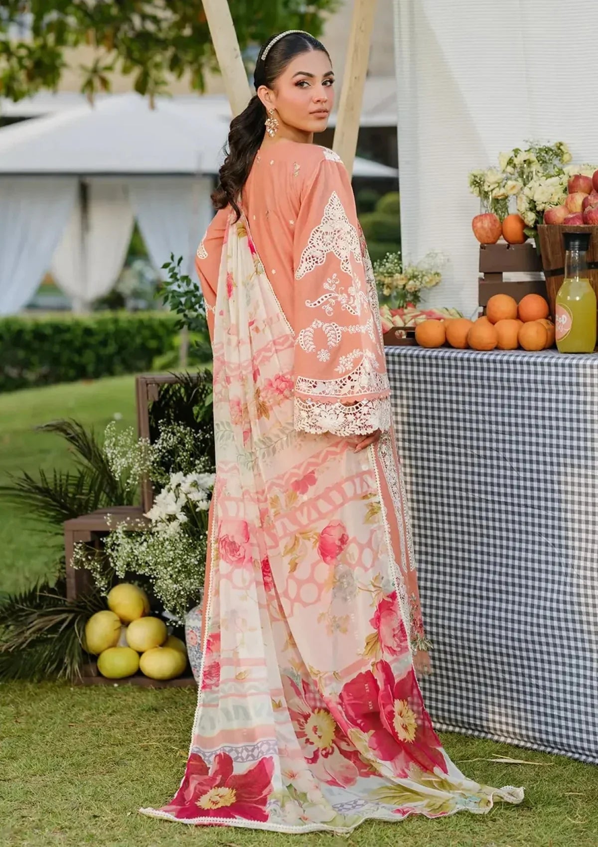 Pure Luxury Lawn Autumn Dream Chickenkari Eid Outfit - LL461