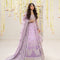Pure Chiffon Lilac Embroidered Maxi Style Dress - WW569