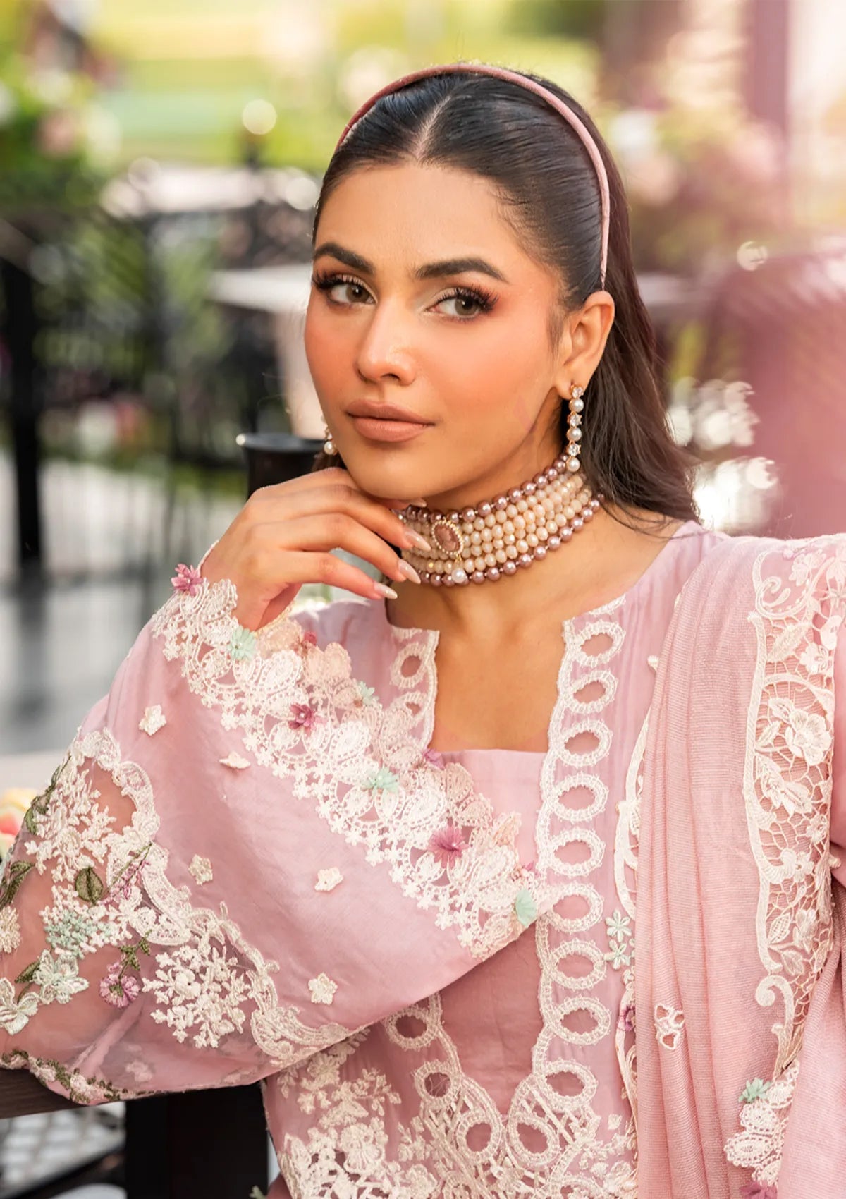 Pure Lawn Pink Chickenkari Eid Outift - LL369