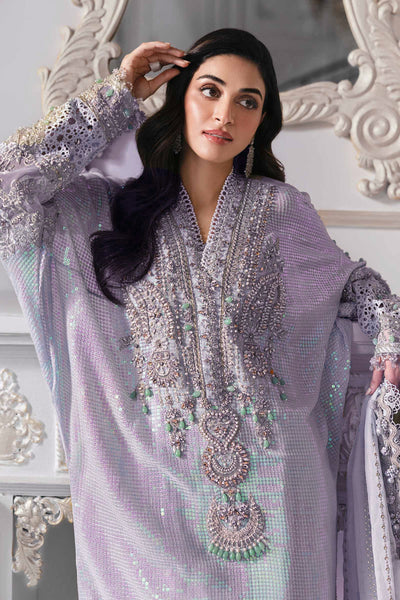 Pure Chiffon Lilac Adda Work Kaftan Style Wedding Dress - WW428