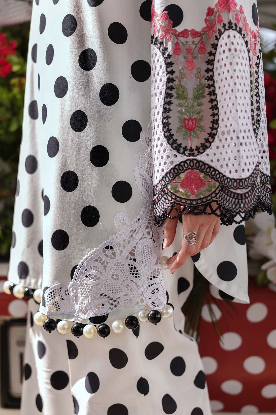 Pure Luxury White Silk Embroidered Eid Outfit - LL455