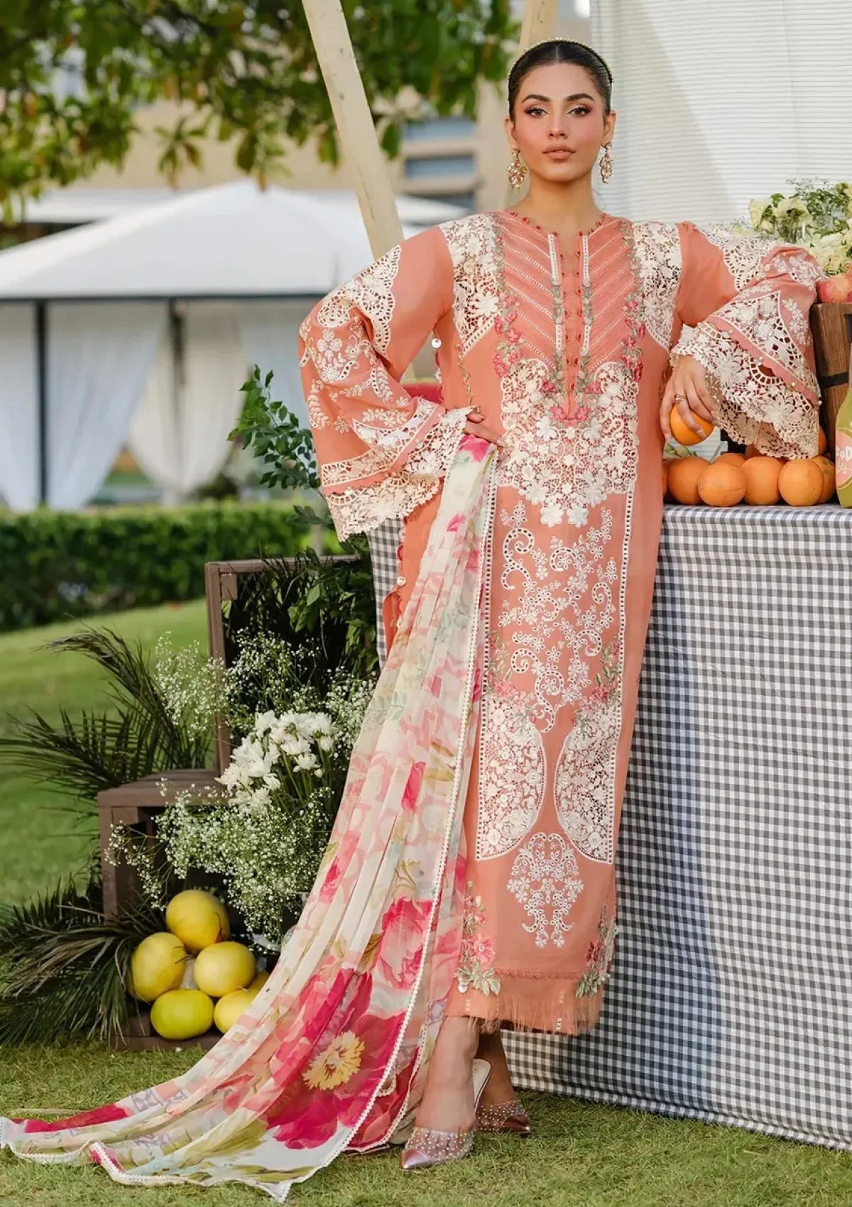 Pure Luxury Lawn Autumn Dream Chickenkari Eid Outfit - LL461