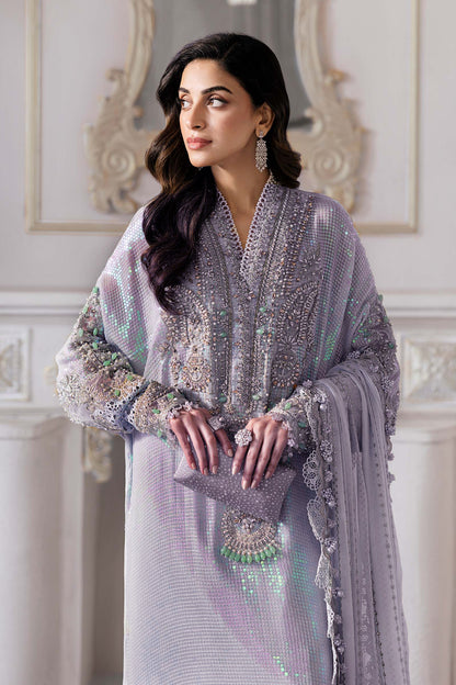Pure Chiffon Lilac Adda Work Kaftan Style Wedding Dress - WW428