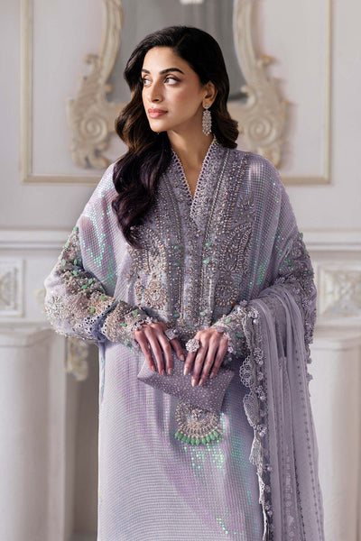 Pure Chiffon Lilac Adda Work Kaftan Style Wedding Dress - WW428