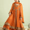 Pure Chiffon Embroidered Orange Kids Outfit - RS002