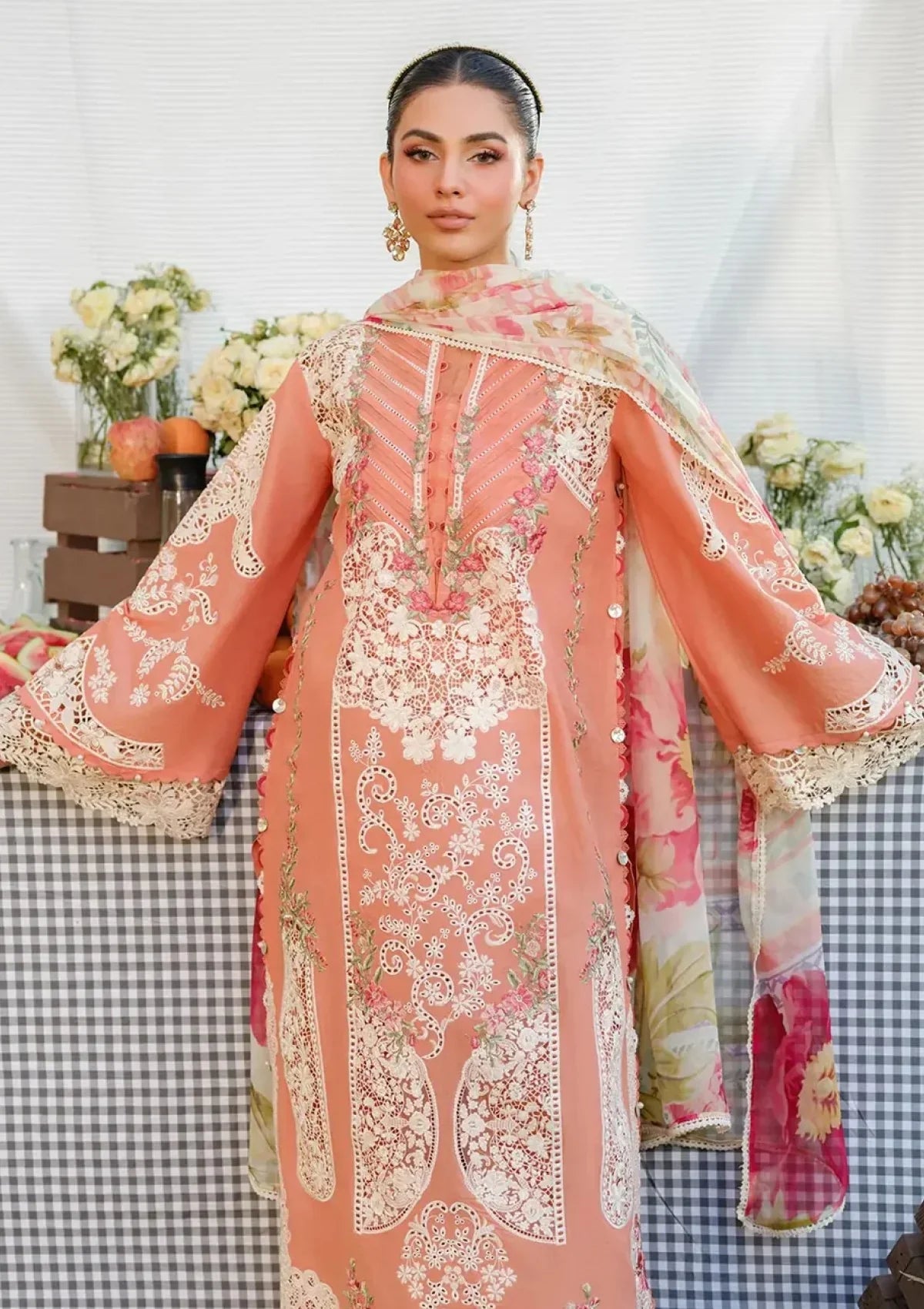 Pure Luxury Lawn Autumn Dream Chickenkari Eid Outfit - LL461