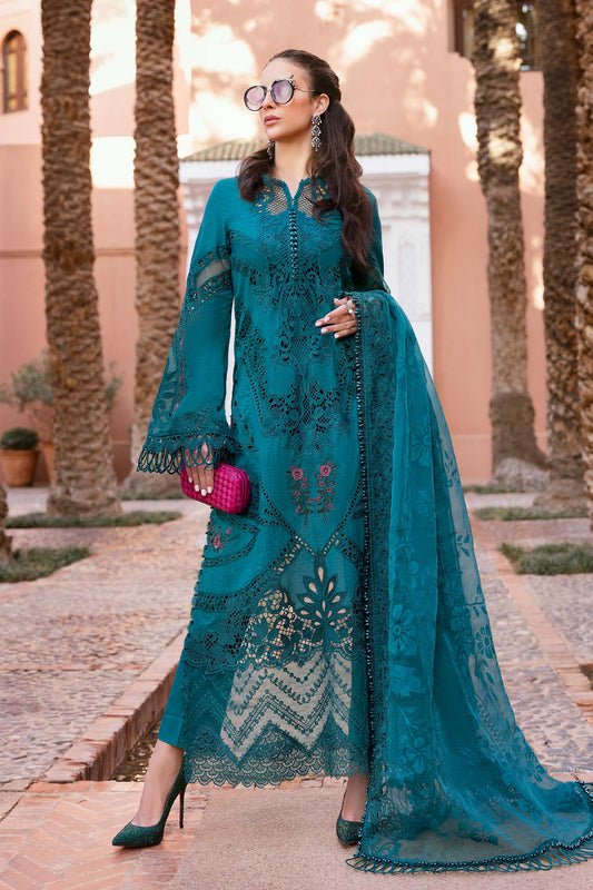 Pure Lawn Teal Green Chickenkari Dress : LL297