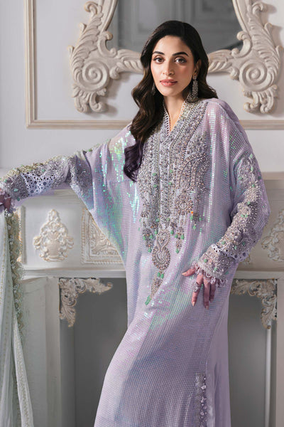 Pure Chiffon Lilac Adda Work Kaftan Style Wedding Dress - WW428