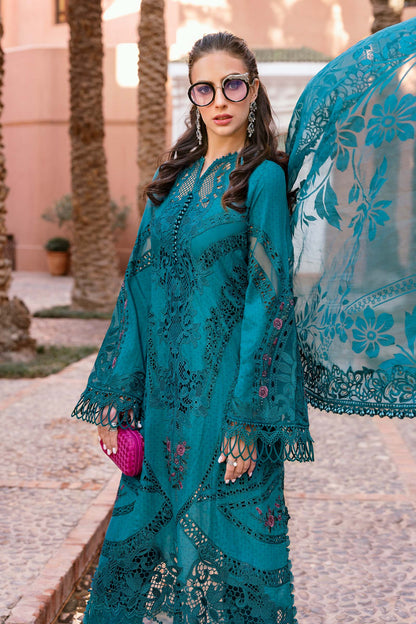 Pure Lawn Teal Green Chickenkari Dress : LL297