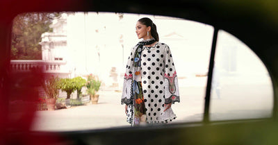 Pure Luxury White Silk Embroidered Eid Outfit - LL455