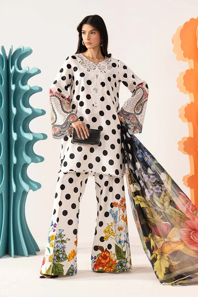Pure Luxury White Silk Embroidered Eid Outfit - LL455